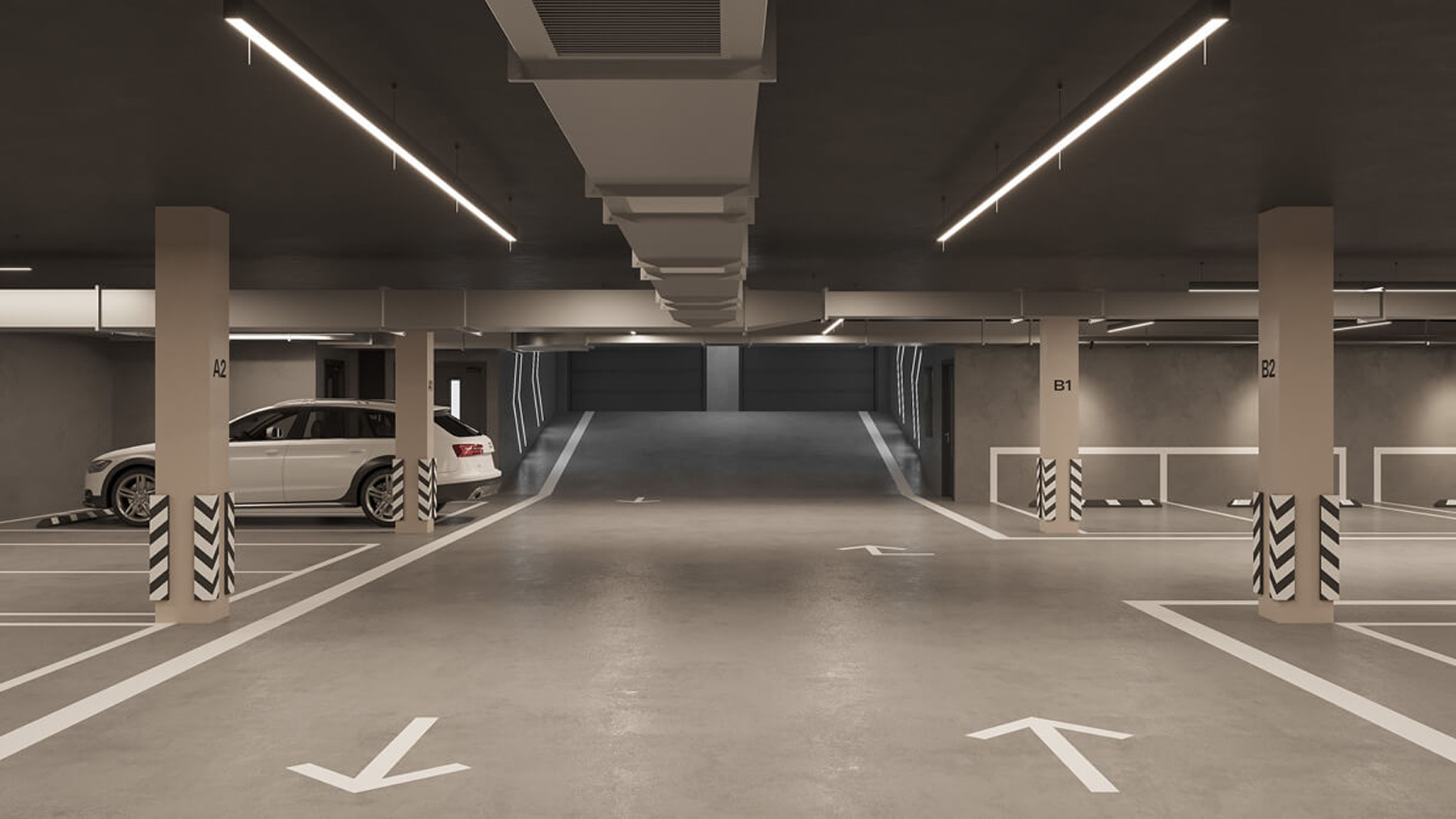 Парковочное пространство под домом оборудовано системой видеонаблюдения. Для Вашего удобства лифт спускается до паркинга.